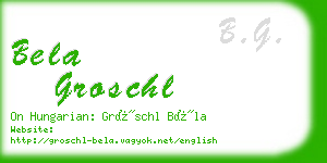 bela groschl business card